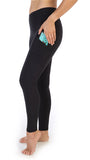 Black-High Waist-Full Length Leggings-Pocket Leggings
