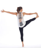 Womens White Get Shredded Top - Tree Pose