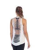 Womens White Get Shredded Top - back image