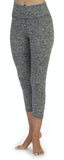 Heather Spacedye Gray Three Fourth Length High Waist Leggings-front image