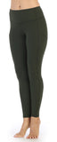 Olive-High Waist-Pocket Compression Full Length Leggings