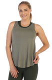 Olive-Get Shredded-Workout Tank Top-Front Flowy