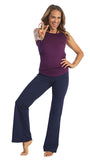 Women's Navy High Waist Comfortable Bootcut Yoga Pants-lifestyle-image
