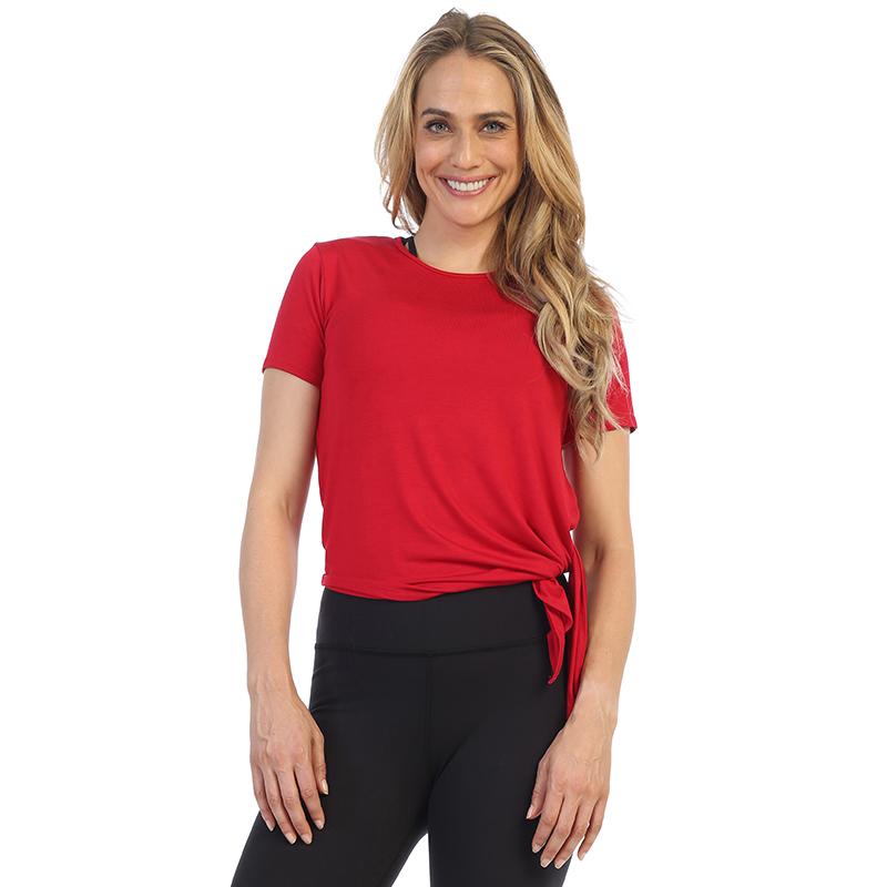 Red-Organic Bamboo-Side Tee Shirt-front image