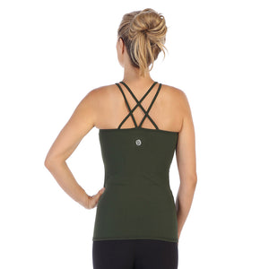Camo-Green-Strappy Back-Workout Tank Top