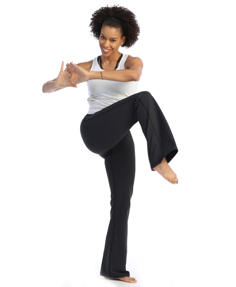 Black Bootleg Yoga Pant-Abs Workout