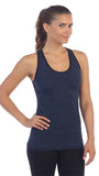 Heather Blue-Racerback Workout Tank Top-front image