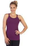 Plum-Strappy Back Workout Tank Top-