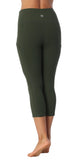 Women_s-High-Waist-Three-Fourth Length-Compression-Pocket-Leggings-olive-back-image