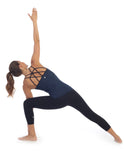 Women's-Lattice-Back-Built-in-Bra-Workout-Top-heather-plum-back-image-Side-Warrior-yoga-pose